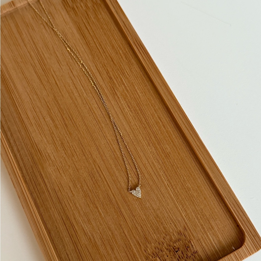 Mejuri Mini Heart Pavé Diamond Necklace